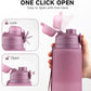 TakeToday Collapsible Water Bottles 32oz, Foldable Travel Water Bottle, BPA Free, Silicone Water Bottle Leakproof for Hiking, International Travel, Outdoors
