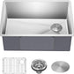 Kraus KHU110-27 Standart PRO 27-inch 16 Gauge Undermount Single Bowl Set (5 Item Bundle: Sink, Bottom Grid, Assembly, Drain Cap, Kitchen Towel), 27 Inch, Stainless Steel
