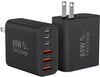 USB C Charger Block, 65W USBC Wall Charging Blocks 6-Port PD & QC Power Adapter Multiport Type C Fast Chargers Plug Cube Brick for iPhone 16/15/14/13/12/Pro Max,iPad Pro,Samsung Galaxy S25 Black