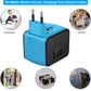 Universal International Travel Power Adapter W/Smart High Speed 2.4A 4xUSB Wall Charger, European Travel Plug Adapter, Worldwide AC Outlet for Europe, UK, US, AU, Asia-Blue