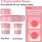 Kids Car Seat Tray, Travel Tray with Cup Holder for Toddler Baby, Kids Car Seat Food Snack Organizer for Road Trip, Stroller Snack Tray Travel Must Haves Toddler Must Haves (Pink)