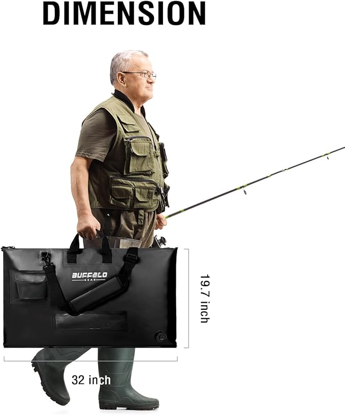Buffalo Gear Fish Tournament Weigh in Bag for Bass Fishing, Heavy Duty Fish Bag for Caught Fish Waterproof,Leakproof,Puncture Resistant