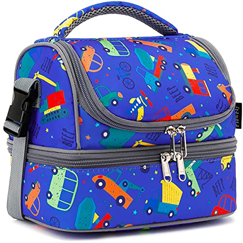 Kids Double Decker Cooler Insulated Lunch Bag Large Tote for Boys