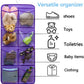 Dual-Sided Hanging Closet Organizer for Socks Underwear Bra Kids Storage Organizer for Baby Clothes Toddler Shoes with 26 Pockets (Purple-Clear Pockets)