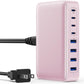 USB C Charger 200W USB C Charger Block,Upgraded GaN III 8-Port Fast Charging Station Hub,PD 65W Laptop Charging Adapter Compatible with MacBook Pro/Air,DELL,Steam Deck,iPhone 16/15/14,Galaxy S23/22