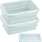 Extra Large Collapsible Silicone Food Storage Containers With Lids, 2 Pack 2000ml, XXL Foldable Bento Lunch Box, Big Meal Boxes for Kitchen, Camping, Dishwasher, Microwave, Freezer Safe