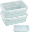 Extra Large Collapsible Silicone Food Storage Containers With Lids, 2 Pack 2000ml, XXL Foldable Bento Lunch Box, Big Meal Boxes for Kitchen, Camping, Dishwasher, Microwave, Freezer Safe