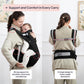 BabbleRoo Grow Carrier – 6-in-1 Baby Carrier with Hip Seat, Ergonomic, Cozy & Adjustable Toddler Carrier 7-50 lbs with Hip & Lumbar Support, Hood for Sun Protection, Newborn to Toddler, Black