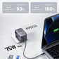 Universal Travel Adapter, VINTAR 75W GaN International Power Adapter with 3 USB-C PD and 2 USB-A QC Charging Ports, All-in-one Outlet Converter Wall Charger for Europe UK USA AUS(Type C/G/A/I), Grey