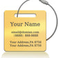 （2-Pack） Stainless Steel Custom Luggage Tags - Laser Engraved Personalized Travel Tags - Custom Name Identification Tags: for Suitcases, Backpacks, Bags and More (Gold)