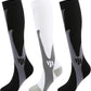 Kickticks 4 Pairs Compression Socks for Woman & Man Unisex 20-30mmHg Knee high Plus Size Wide Calves for Flying Running…