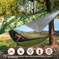 Camping Hammock with Rain Fly Tarp Mosquito Net Heavy Duty Tree Straps Portable Double Parachute Hammock Tent Waterproof Rainfly Set 660lbs Maximum Weight