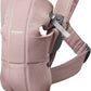 BabyBjörn Baby Carrier Mini, Cotton, Dusty Pink Newborn Carrier (7-25 lbs), Ergonomic, Easy-to-Use