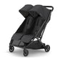 UPPAbaby Minu Duo Side-by-Side Double Stroller - Lightweight + Compact Design for Travel - Easy Fold- from Birth to Toddler - Independent Recline - Jake (Charcoal/Carbon Frame/Black Leather)