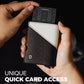 Jenoss Smart Wallet For Men: Full Grain Leather, Handcrafted, Slide Metal Pop Up Case, Slim RFID Blocking Credit Card Holder, Minimalist, Compact 12 Cards Slot Organizers, ID, Money Clip (Black&Cream)
