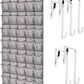 GORILLA GRIP Over the Door Shoe Organizer, 35 Large Breathable Mesh Pockets, Space Saving Hanging Storage Holder, 5 Hook Closet Rack Hanger, Hangs on Closets for Shoes, Accessories 68.5H x 24.5W Gray