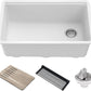 KRAUS Bellucci 30” in. Undermount Workstation Granite Kitchen Sink in White with Accessories, KGUW1-30WH