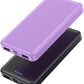[2 Pack] Portable Charger Power Bank 10000mAh,Ultra Slim Compact External Battery Pack with USB C Input & Dual USB Outputs Backup Charger Compatible with iPhone 14,13, Samsung S20,Tablet-Black+Purple