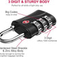 ZHEGE TSA Locks for Luggage, 3 Digit Luggage Lock with Flexible Cable (80cm) for Travel, School, Backpack, Suitcases, Gym Locker (Black, 2Pack)