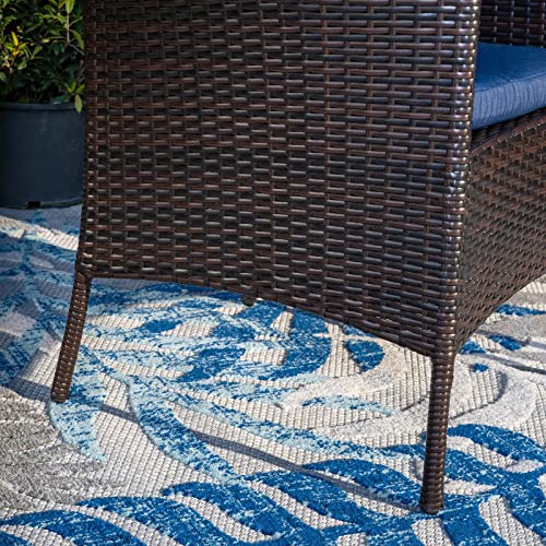 Wicker Patio Dining Chairs Set of 2 with Removable Cushions (2 Count)