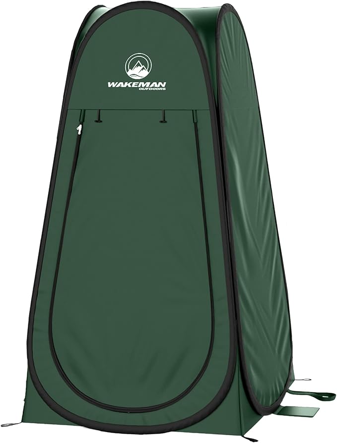 Wakeman Pop Up Changing Tent, 3.3 x 3.3 x 6.2ft, Camping Shower Tent for Portable Toilet Stall or Dressing Room with Carry Bag for Camping, Beach, or Tailgate, Polyester