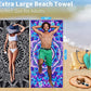 Microfiber Beach Towel Oversized 71x32 Multiple with Bag 6 Pack Bulk (6 Count)