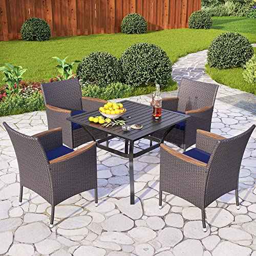 High Back Wicker Patio Dining Chairs Set of 2 (2 Count)