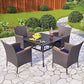 High Back Wicker Patio Dining Chairs Set of 4 (4 Count)