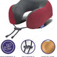 napfun Neck Pillow for Traveling, Upgraded Travel Neck Pillow for Airplane 100% Pure Memory Foam Travel Pillow for Flight Headrest Sleep, Portable Plane Accessories, Wine-Red Set, Medium (120-200LB)