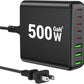 500W USB C Charger Block, 8-Port USB C Charging Station Fast Charging PD 120W PC Laptop Charger Adapter Compatible with MacBook Pro/Air/All iPad,DELL, iPhone 16/15/14/13/Pro Max/Galaxy