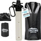 Tactiko Survival 20oz/600ml Purifying Water Bottle Filter Kit - Filter 265 Gal. Water from Rivers, Lakes & Streams - SGS Certified - UF Membrane, Activated Carbon - Camping, Hiking, Emergency (Black)