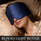 Zenssia Satin Sleep Mask for Women and Men, Lightweight Padded Eye Mask with Adjustable Strap, Comfort Blackout for Travel and Nap - Navy Blue