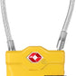 ZHEGE TSA Approved Cable Locks Flexible, Travel Lock Zipper Bag, 4 Digit Luggage Combination Lock with Open Alert Indicator for Suitcase, Backpack, Baggage (1 Pack, Yellow)