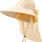Womens Sun Hat UV Protection, Foldable Waterproof Wide Brim Bucket Hats with Neck Flap for Summer Beach Fishing Hiking