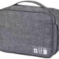 Cable Organizer bag for women or men,Electronic Accessories Carry Case Portable Waterproof Double Layers All-in-One Storage Bag for Cord, Charger, Phone, Earphone (Grey)