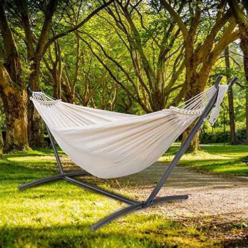 Double Hammock with Stand Included 450lb Capacity Steel Stand