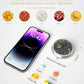 Pill Box, 3 Compartment Portable Travel Medicine Box with Mirror, Compact and Cute, Fits in Purse and Pocket, Medicine and Vitamin Organizer (Black Universe)
