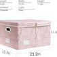 PRANDOM Jumbo Collapsible Storage Boxes with Lids Fabric Decorative Storage Bins Cubes Organizer Baskets with Cover Handles Divider for Bedroom Closet Living Room 23.2x15.7x11.6 Inch 3 Pack