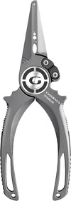 GOMEXUS Titanium Fishing Pliers 7'' with Side Cutters, Never Rust Hook Remover, Saltwater Resistant, Inshore & Nearshore Fishing (Split Ring Nose(no Leather), 7 INCHES)