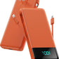 Portable Charger for iPhone with Built in Cables and Wall Plug,Upgraded 13800mAh Fast Charging USB C Power Bank,4 Outputs Travel Essential Battery Pack Compatible with iPhone 15/14/13,Android-Orange