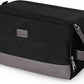 WANDF Toiletry Bag for Men Travel Toiletry Organizer Canvas and Leather Dopp Kit Water-Resistant Shaving Bag for Travel Accessories (Black, Large) - Roamly