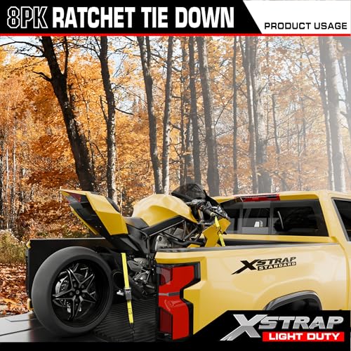 8 PK Ratchet Tie Down Straps (8 Count)