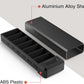 HEIYING Pill Organizer with Aluminum Shell for One Week Capacity, Portable 7 Compartments Pill Box Container to Hold Vitamin, Medicine, Supplements