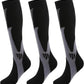 Kickticks 4 Pairs Compression Socks for Woman & Man Unisex 20-30mmHg Knee high Plus Size Wide Calves for Flying Running…