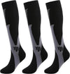 Kickticks 4 Pairs Compression Socks for Woman & Man Unisex 20-30mmHg Knee high Plus Size Wide Calves for Flying Running…