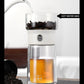 ZENS Modern Tea Pot, Glass Teapot with Infusers for Loose Tea Diffusers with One Touch Pouring, Cool Portable Tea Maker with Insulated Tea Mug and Travel Tea Kits for Tea Lover Gifts