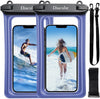 2-Pack Waterproof Phone Pouch, Universal IPX8 Floating Waterproof Case with Adjustable Lanyard for All Phones [Up to 8.3"] Beach, Waterpark & Travel Essentials - Blue