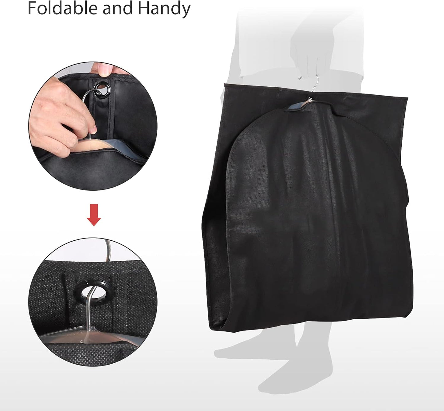 Univivi 16 Pack Suit Bags Garment Bag for Men Storage 40-inch Clothes Cover with Clear Window and ID Card Holder for Suit Jacket, Skirt, Shirt and Coat