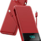 Portable Charger for iPhone with Built in Cables and Wall Plug,Upgraded 13800mAh Fast Charging USB C Power Bank,4 Outputs Travel Essential Battery Pack Compatible with iPhone 15/14/13/12,-Red