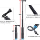 28” Extension Selfie Stick Compact Handle Grip Adjustable Pole Waterproof Monopod Accessories Compatible with GoPro Hero 13 12 11 10 9 8 7 6 Insta360 AKASO DJI Osmo Action Camera and More